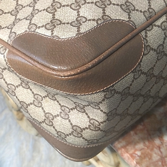 RARE GUCCI~GG~ HANDBAG with SHOULDER STRAP~BROWN - Picture 15 of 15